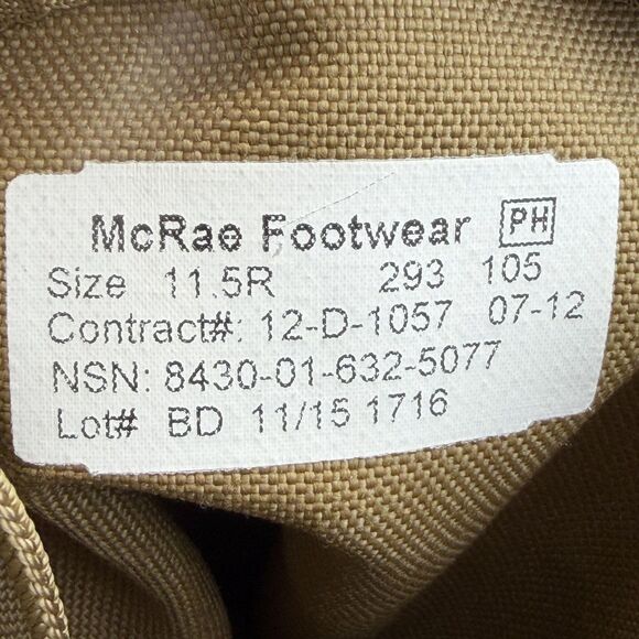 McRae Footwear Boots Mens Size 11.5R Brown Suede Combat Military Vibram Lace Up main image 7